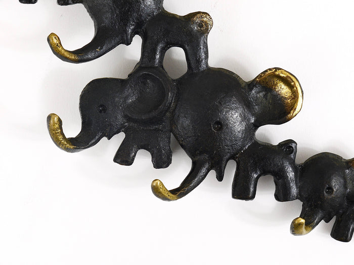 Walter Bosse Elephant Brass Key Hanger by Herta Baller, Austria, 1950s