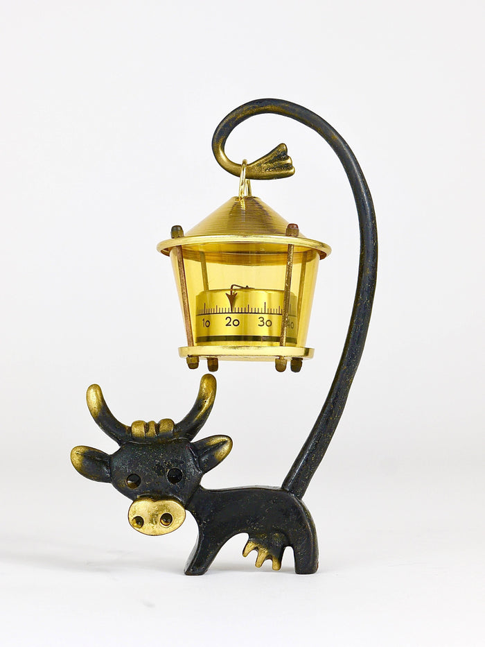 Walter Bosse Cow Figurine with Thermometer by Herta Baller, Austria, 1950s