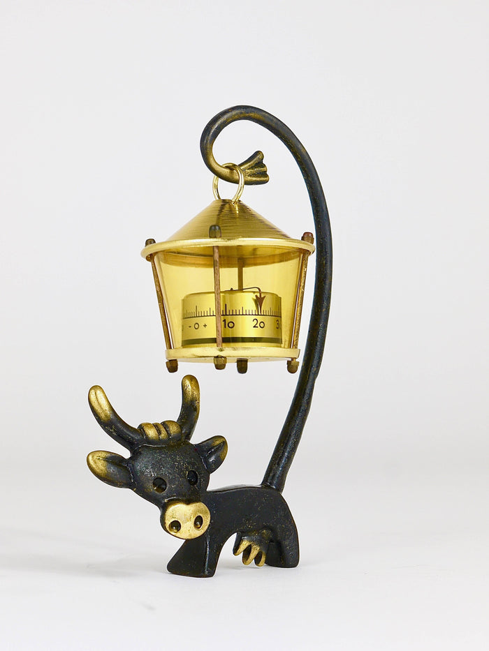 Walter Bosse Cow Figurine with Thermometer by Herta Baller, Austria, 1950s
