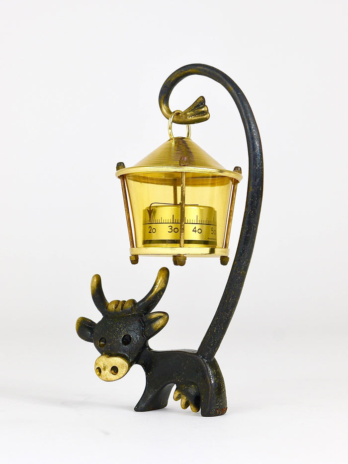 Walter Bosse Cow Figurine with Thermometer by Herta Baller, Austria, 1950s