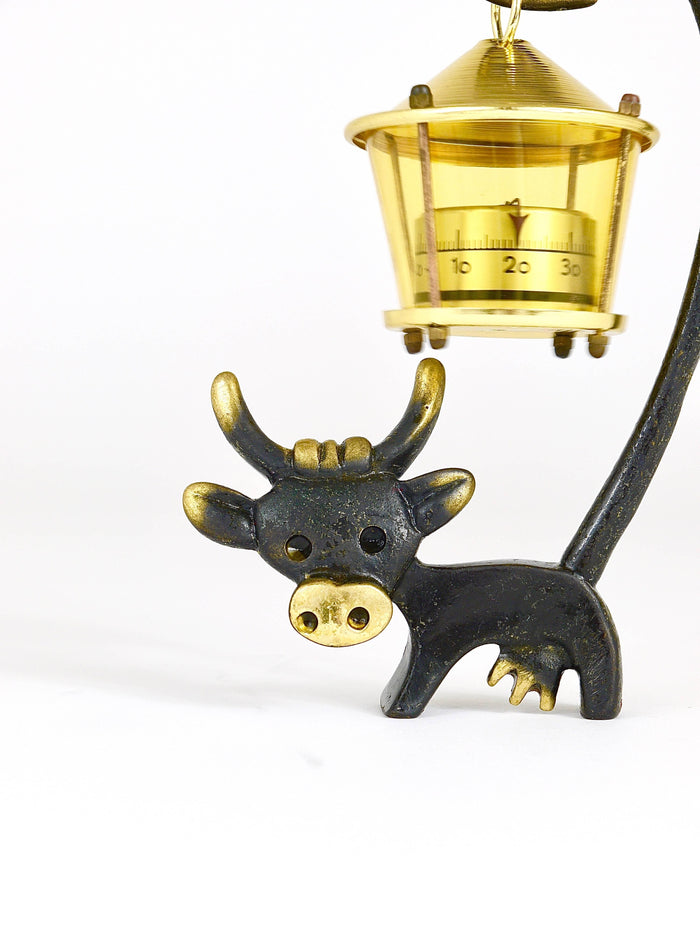 Walter Bosse Cow Figurine with Thermometer by Herta Baller, Austria, 1950s