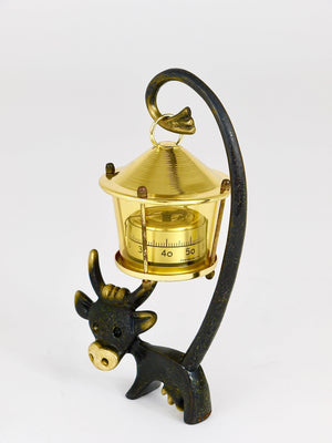 Walter Bosse Cow Figurine with Thermometer by Herta Baller, Austria, 1950s