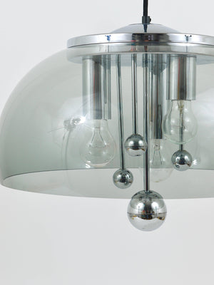 Doria Midcentury Space Age Globe Pendant Lamp, Germany, 1970s