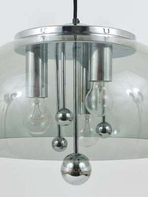 Doria Midcentury Space Age Globe Pendant Lamp, Germany, 1970s