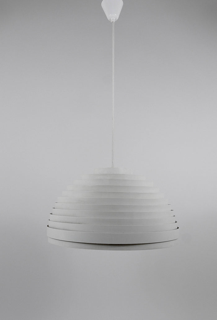 1960s Panton Style "Dynamic" Lamella Ring Pendant Moon Lamp by Vest, Austria