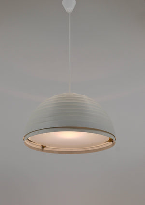 1960s Panton Style "Dynamic" Lamella Ring Pendant Moon Lamp by Vest, Austria