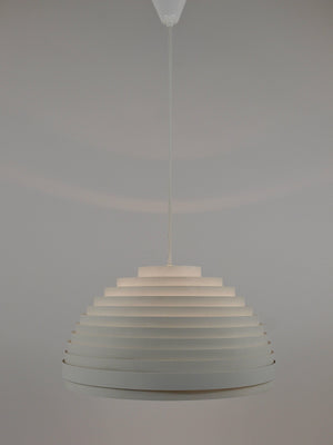 1960s Panton Style "Dynamic" Lamella Ring Pendant Moon Lamp by Vest, Austria