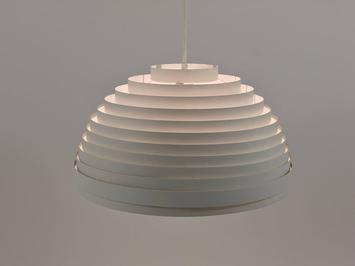 1960s Panton Style "Dynamic" Lamella Ring Pendant Moon Lamp by Vest, Austria