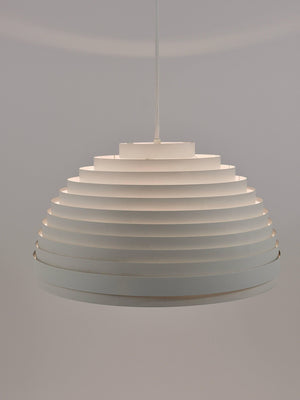 1960s Panton Style "Dynamic" Lamella Ring Pendant Moon Lamp by Vest, Austria