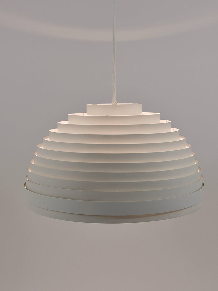 1960s Panton Style "Dynamic" Lamella Ring Pendant Moon Lamp by Vest, Austria