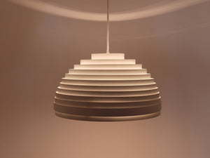 1960s Panton Style "Dynamic" Lamella Ring Pendant Moon Lamp by Vest, Austria