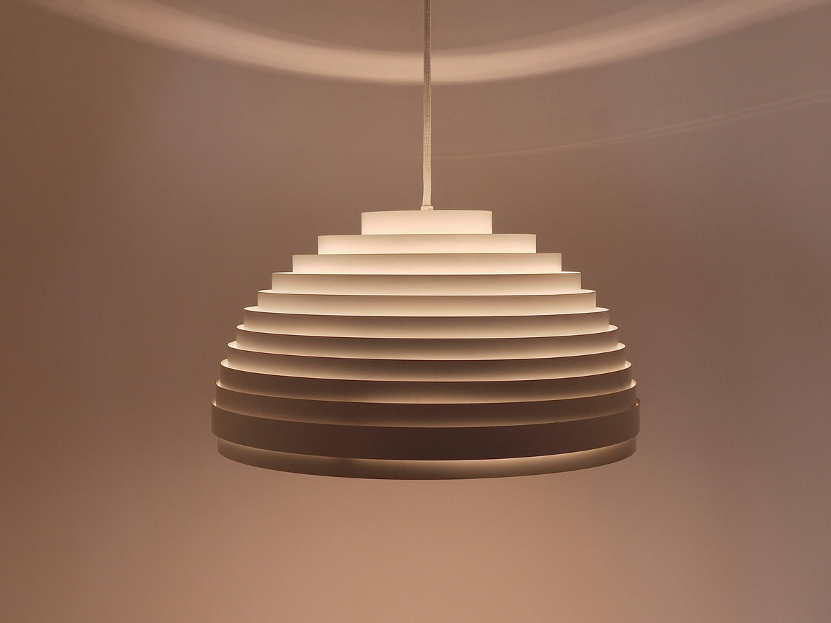 Lámpara colgante luna «Dynamic» de anillos lamela al estilo de Panton de los años 60, por Vest, Austria