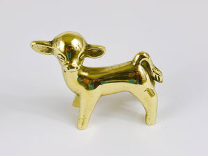 Walter Bosse Midcentury Baby Cow Brass Figurine, Herta Baller, Austria, 1950s