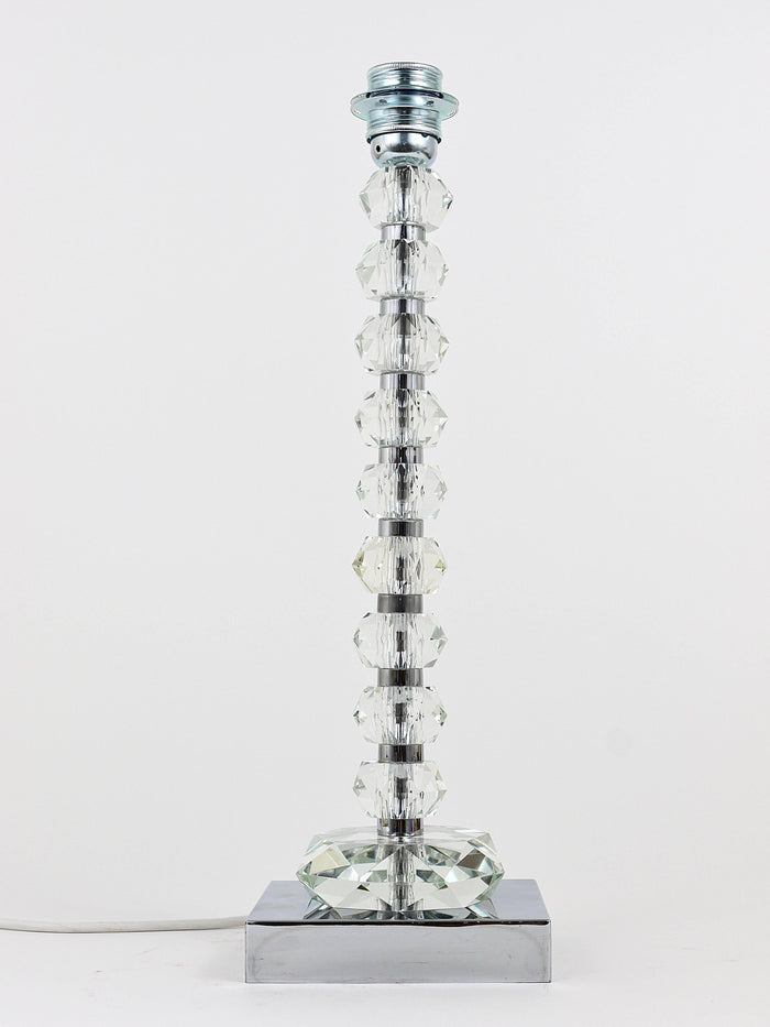Two Bakalowits Table Lamps with Huge Faceted Diamond Crystals, Austria, 1970s