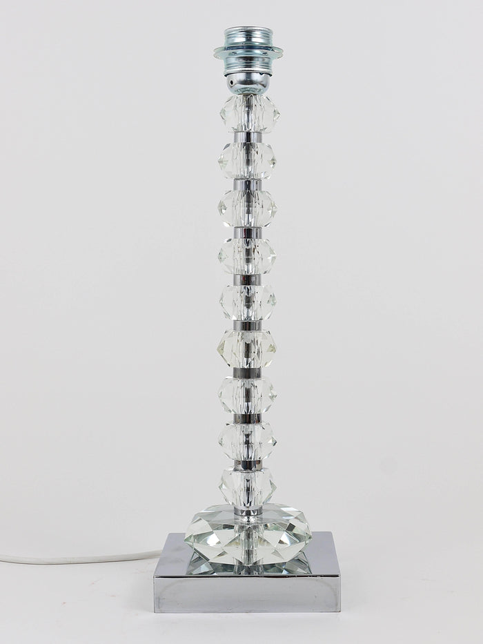 Two Bakalowits Table Lamps with Huge Faceted Diamond Crystals, Austria, 1970s