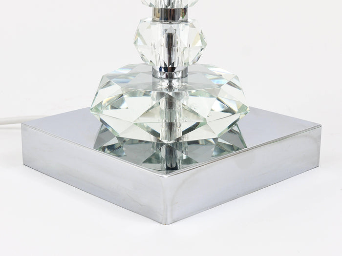 Two Bakalowits Table Lamps with Huge Faceted Diamond Crystals, Austria, 1970s
