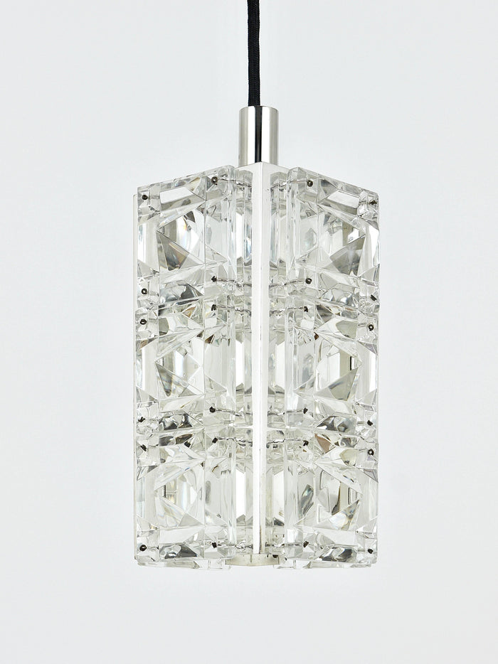 Bakalowits Vienna, Up to Three Faceted Crystal Pendant Lamps, Austria, 1960s