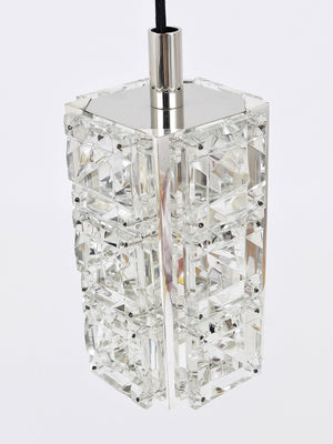 Bakalowits Vienna, Up to Three Faceted Crystal Pendant Lamps, Austria, 1960s