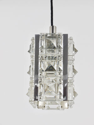 Bakalowits Vienna, Up to Three Faceted Crystal Pendant Lamps, Austria, 1960s