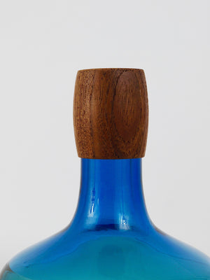 Göran Wärff Pukeberg Colorful Tropico Carafe Glass Bottle Decanter, Sweden, 1960