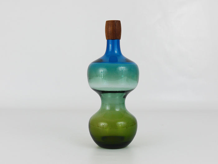 Göran Wärff Pukeberg Colorful Tropico Carafe Glass Bottle Decanter, Sweden, 1960