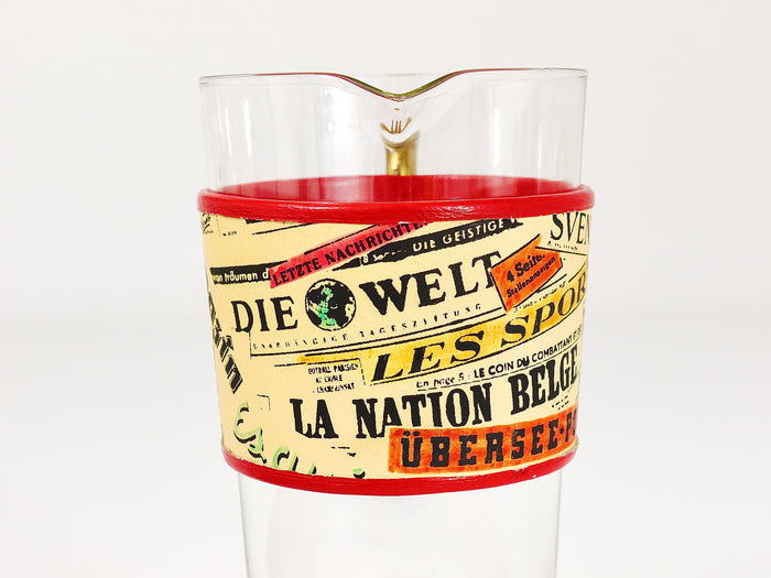 Carl Auböck Martini Newspaper Midcentury Glass Pitcher, Austria, 1950s