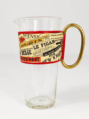 Caraffa in vetro Carl Auböck Martini Newspaper, Mid-Century, Austria
