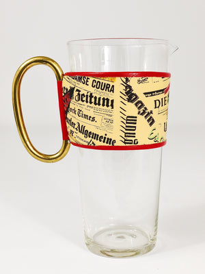 Caraffa in vetro Carl Auböck Martini Newspaper, Mid-Century, Austria