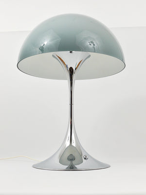 Rara lámpara de mesa Panthella de Verner Panton en cromo con