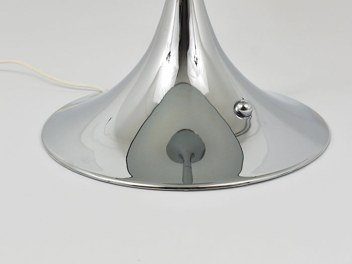 Rare Verner Panton Chrome & Grey Shade Panthella Table Lamp