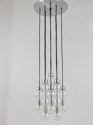 Imponente lampadario a cascata Doria a forma di clessidra, Space Age, Germania, anni 1960