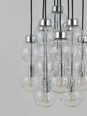 Imponente lampadario a cascata Doria a forma di clessidra, Space Age, Germania, anni 1960