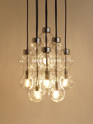 Imponente lampadario a cascata Doria a forma di clessidra, Space Age, Germania, anni 1960