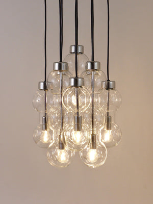 Imponente lampadario a cascata Doria a forma di clessidra, Space Age, Germania, anni 1960