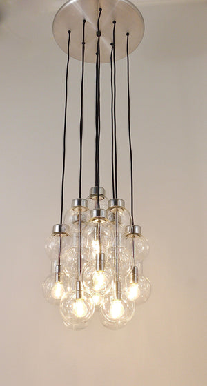 Imponente lampadario a cascata Doria a forma di clessidra, Space Age, Germania, anni 1960