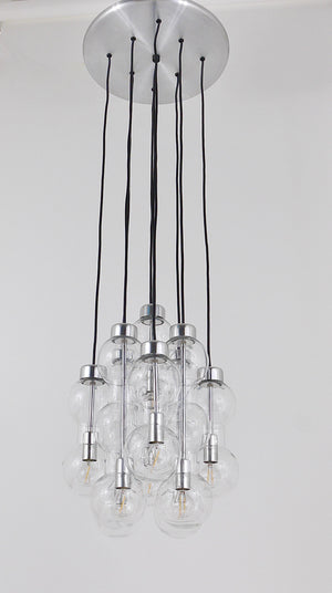 Imponente lampadario a cascata Doria a forma di clessidra, Space Age, Germania, anni 1960