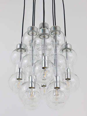 Imponente lampadario a cascata Doria a forma di clessidra, Space Age, Germania, anni 1960