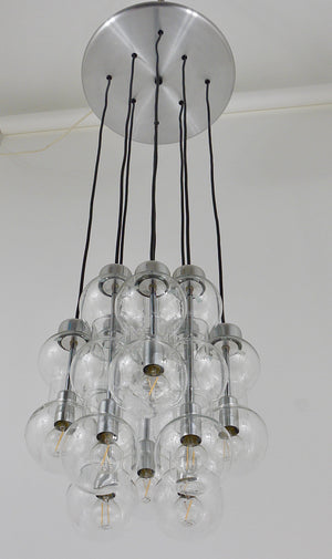 Imponente lampadario a cascata Doria a forma di clessidra, Space Age, Germania, anni 1960