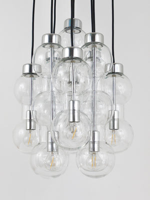 Imponente lampadario a cascata Doria a forma di clessidra, Space Age, Germania, anni 1960