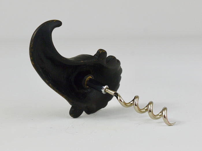 Walter Bosse Dwarf Brass Cork Screw Bottle Opener, Herta Baller, Austria, 1950s