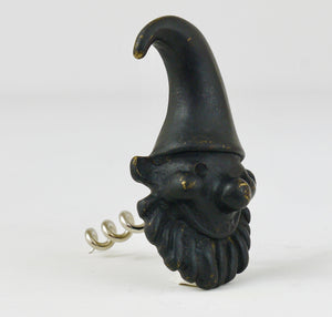 Walter Bosse Dwarf Brass Cork Screw Bottle Opener, Herta Baller, Austria, 1950s