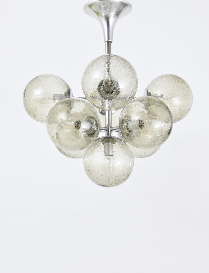 E. R. Nele Temde Atomic Sputnik Chandelier Chromed Space Age Tulip Pendant Lamp