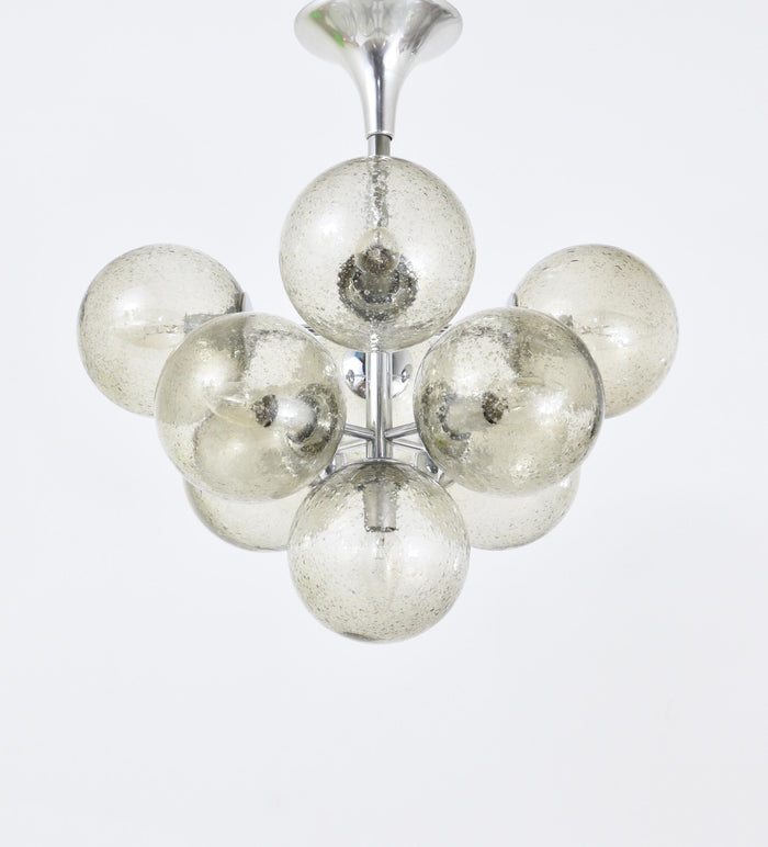 E. R. Nele Temde Atomic Sputnik Chandelier Chromed Space Age Tulip Pendant Lamp