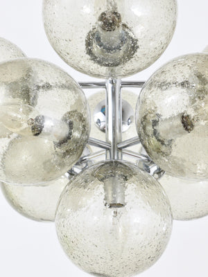 Lámpara de araña Sputnik atómica Space Age cromada, tipo tulipán, de E. R. Nele para Temde