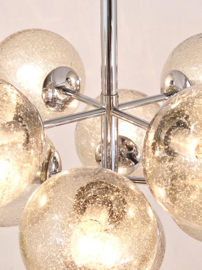 E. R. Nele Temde Atomic Sputnik Chandelier Chromed Space Age Tulip Pendant Lamp