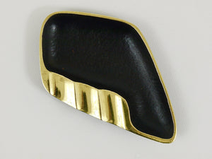 Walter Bosse Asymmetrical Modernist Black Brass Ashtray by Herta Baller, 1950s