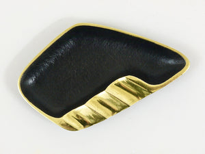 Walter Bosse Asymmetrical Modernist Black Brass Ashtray by Herta Baller, 1950s