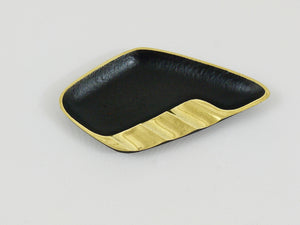 Walter Bosse Asymmetrical Modernist Black Brass Ashtray by Herta Baller, 1950s