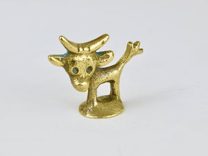 Walter Bosse Midcentury Cow Brass Figurine, Herta Baller, Austria, 1950s