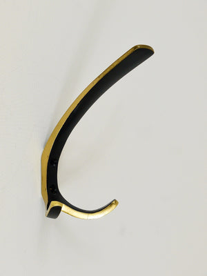 Up to 6 Midcentury Brass Double Wall Hooks by Herta Baller, Austria, 1950s